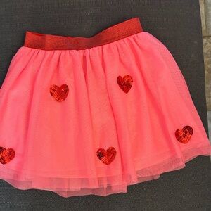 Cat & Jack Pink and Red Heart Skirt
